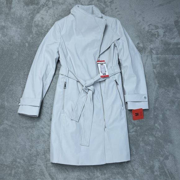 Halston Women's M Trench Coat Gray Polyester H0491 - Picture 2 of 8